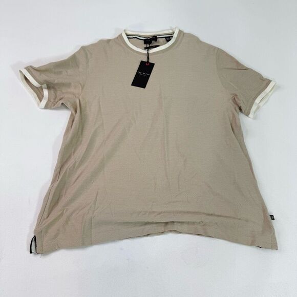 Ted Baker Bowker Shirt Mens 3 Medium Tan Crewneck New Classic Clean Pullover - Picture 1 of 9